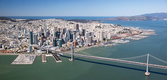Aerial photo of the San Francisco skyline