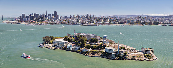 Aerial photo of Alcatraz, San Francisco