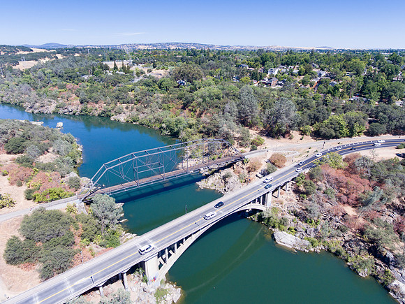 Rainbrow Bridge, Folsom, Drone Aerial Photography, Digital Sky Aerial Imaging