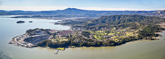 01132015 panoramic - McNears Beach & Peacock Gap Golf Club - San Rafael & Rock Quarry