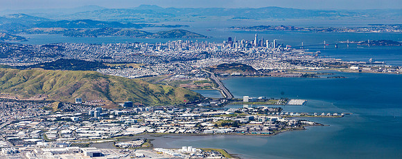 04212017 aerial panoramic - Oyster Point & San Francisco