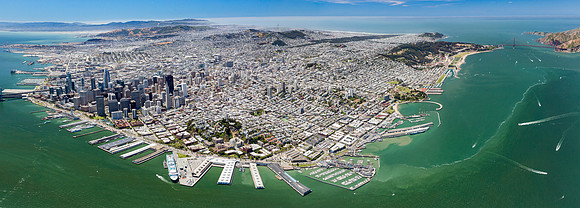 06172017 aerial panoramic - San Francisco by Pier 39 aerial photographer