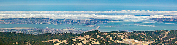 07192016 aerial panoramic - Oakland & San Francisco Zoom