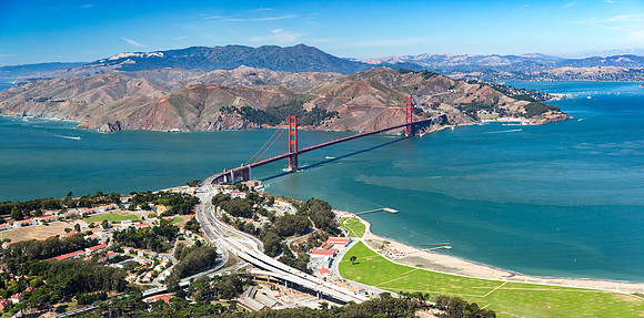 09192016 aerial panoramic - Golden Gate Bridge - San Francisco aerial photographer