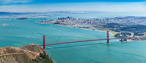 09192016 aerial panoramic - Golden Gate Bridge