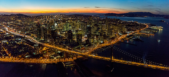 11042015 panoramic - San Francisco & Oakland Bay Bridge