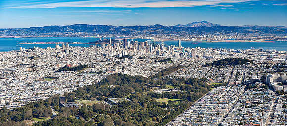12162011 aerial panoramic - Golden Gate Park & San Francisco
