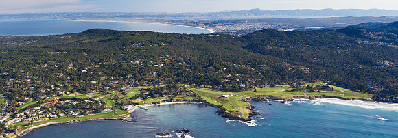 02162012 panoramic - Pebble Beach Golf (high view towards Monterey)
